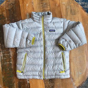 Patagonia Youth Down Sweater--Gray/Silver, size small 7/8